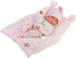 Llorens Малышка с розовой подушкой 63556