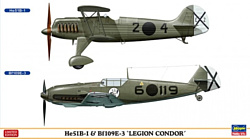 Hasegawa He 51B-1 & Bf 109 E-3 Condor Legion Combo LE 1/72 02197