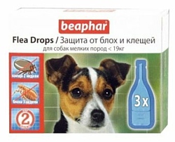 Beaphar капли от блох и клещей Flea Drops для собак 3шт. в уп.