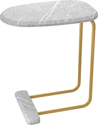 Приставной столик Sheffilton SHT-CT23 (золото/серый мрамор)