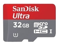 Sandisk Ultra microSDHC Class 10 UHS Class 1 30MB/s 32GB + SD adapter