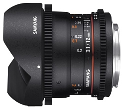 Samyang 12mm T3.1 ED AS NCS VDSLR Fish-eye Pentax K