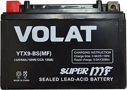 Аккумулятор для мотоцикла VOLAT YTX9-BS(MF) L+ (9Ah) Аккумулятор для мотоцикла VOLAT YTX9-BS(MF) L+ (9Ah)