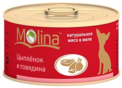 Molina (0.085 кг) 12 шт. Консервы для собак Цыпленок и говядина
