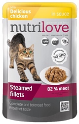 nutrilove Cats - Steamed fillets with delicious chicken in sauce