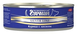 Четвероногий Гурман Silver line Курица с лососем (0.1 кг) 24 шт.
