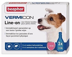 Beaphar капли от блох и клещей Vermicon Line-on для собак и щенков до 15 кг