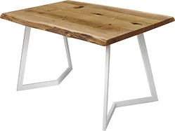 Кухонный стол Buro7 Уиллис 150 (с обзолом и сучками, дуб натуральный/белый)