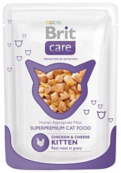 Brit (0.08 кг) 1 шт. Care Chicken & Cheese Kitten