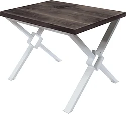 Кухонный стол Buro7 Икс-ромб 120 (классика, дуб мореный/белый)