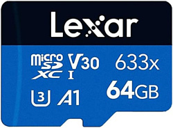 Lexar 633x microSDXC LSDMI64GBBCN633N 64GB (с адаптером)