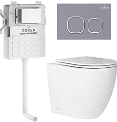 Унитаз Roxen Antares в комплекте с инсталляцией Attach 5 в 1 966977 (кнопка: серый бетон)