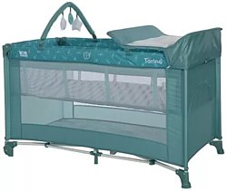 Манеж-кровать Lorelli Torino 2 Plus (зеленый арктический, цветочный) Манеж-кровать Lorelli Torino 2 Plus (зеленый арктический, цветочный)