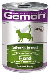 Gemon Паштет с индейкой для стерилизованных кошек (0.4 кг) 24 шт.