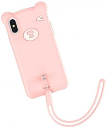 Baseus Bear Silicone для iPhone XS Max (розовый)