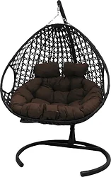 M-Group Для двоих Люкс 11510405 (черный ротанг/коричневая подушка)