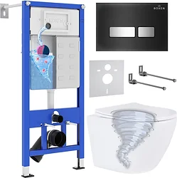 Унитаз Roxen Antares Tornado в комплекте с инсталляцией StounFix Dual Fresh 6 в 1 968397 (кнопка: черный глянцевый) Унитаз Roxen Antares Tornado в комплекте с инсталляцией StounFix Dual Fresh 6 в 1 968397 (кнопка: черный глянцевый)