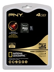 PNY microSDHC Class 4 4GB + SD adapter