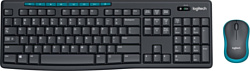 Набор клавиатуры и мыши Logitech Wireless Combo MK275 black-Blue USB