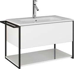 Тумба под умывальник Lauter Lea 80 + Alton 82 (белый глянец)