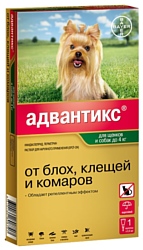 Адвантикс (Bayer) Капли на холку для щенков и собак до 4 кг (1 пипетка)