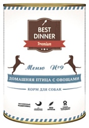 Best Dinner Меню №9 для собак Домашняя птица с овощами (0.4 кг) 1 шт.