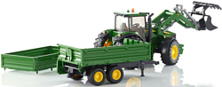 Bruder John Deere 7930 with frontloader and trailer 03055