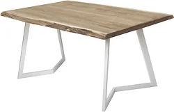 Кухонный стол Buro7 Уиллис 180 (с обзолом, дуб беленый/белый)