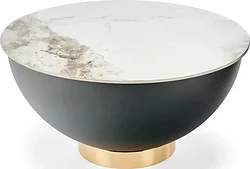 Журнальный столик Halmar Cecilia (белый мрамор/серый/золотой)