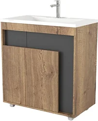 Тумба под умывальник Дабер 015 Andrea Elen 80 Т15.8A.0.22 (дуб галифакс/серый)