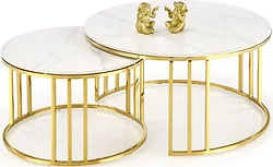 Журнальный столик Halmar Mercury (белый мрамор/золотой)