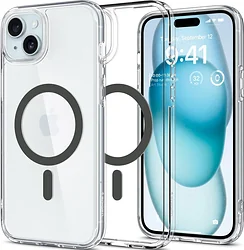 Чехол для телефона Spigen Ultra Hybrid (MagFit) для iPhone 15 ACS06804 (серый) Чехол для телефона Spigen Ultra Hybrid (MagFit) для iPhone 15 ACS06804 (серый)