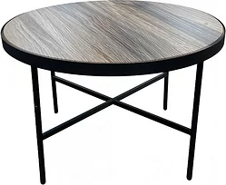 Журнальный столик Мебелик МеталлАрт М011 (коричневый дуб/черный большой)