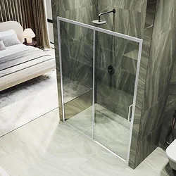 Душевая дверь MaybahGlass 195x100 MGD-1275-5 (бесцветное стекло/хром матовый)