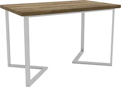 Кухонный стол Hype Mebel Дельта раздвижной 110x70 (белый/дуб галифакс олово)