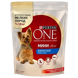 Purina ONE (0.6 кг) 8 шт. МИНИ Взрослая Говядина с рисом