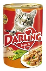 Darling (0.4 кг) 1 шт. Консервы для кошек с курицей и зеленым горошком