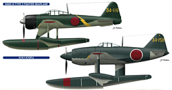 Hasegawa Истребитель A6M2-N Type 2 Figher Seaplane N1K1 Kyofu (2 kits)
