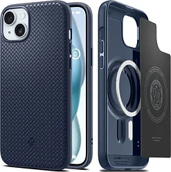 Чехол для телефона Spigen Mag Armor (MagFit) для iPhone 15 ACS06816 (темно-синий) Чехол для телефона Spigen Mag Armor (MagFit) для iPhone 15 ACS06816 (темно-синий)