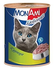 MonAmi (0.35 кг) 20 шт. Delicious консервы для кошек Курица