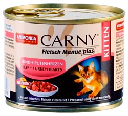 Animonda Carny Fleisch Menue plus Kitten для котят с говядиной и сердцем индейки (0.2 кг) 6 шт.