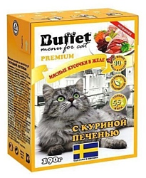 Buffet (0.19 кг) Мясные кусочки в желе с куриной печенью