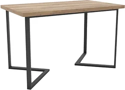 Кухонный стол Hype Mebel Дельта раздвижной 125x75 (черный/дуб галифакс натуральный)