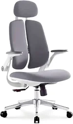 Кресло SitUp Kwin White Chrome (ткань Grey/Grey)