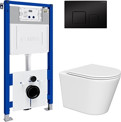 Унитаз Lauter Longer 2110822 с кнопкой 219704F (квадратная, черный)