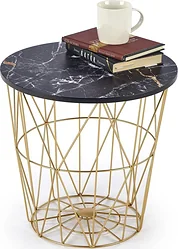 Журнальный столик Halmar Harissa G (золотой/черный мрамор)