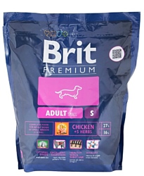 Brit (1 кг) Premium Adult S