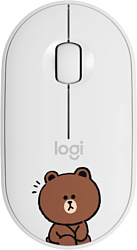 Logitech M350 Pebble Line Friends Brown white