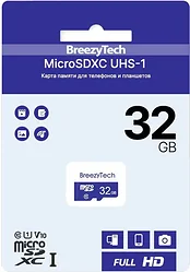 Карта памяти BreezyTech microSDHC Class 10 32GB (без адаптера)