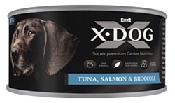 X-DOG (0.16 кг) 1 шт. Тунец с лососем и брокколи консервы